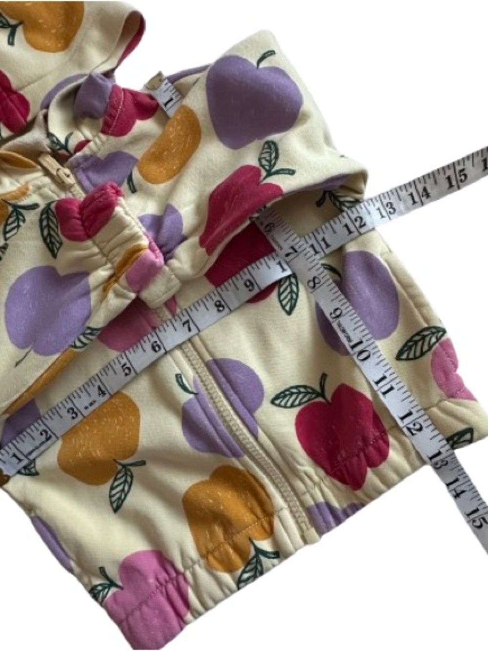 Old Navy Baby Girl 18-24M Cream Hoodie & Joggers Set with Apple Multicolor Print - Picture 5 of 14